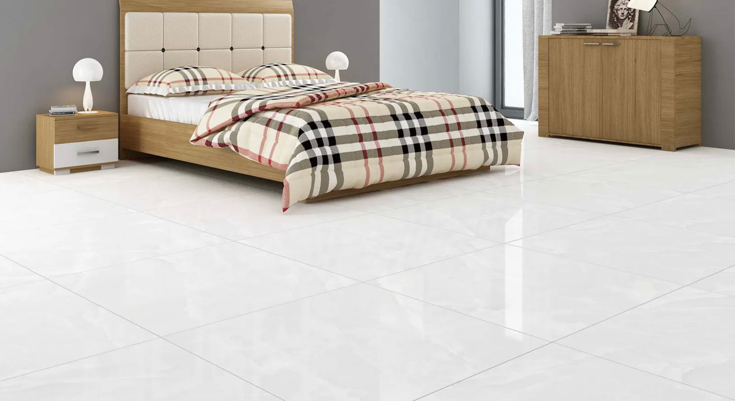 Smoky White Onyx - Rectified Polished Porcelain Tile