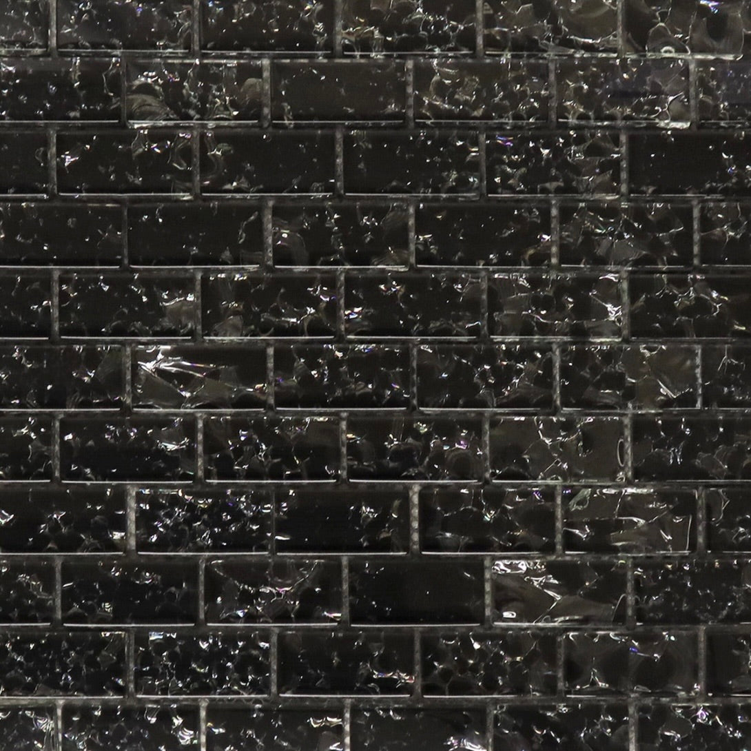 Black Crackle Glass Mosaic