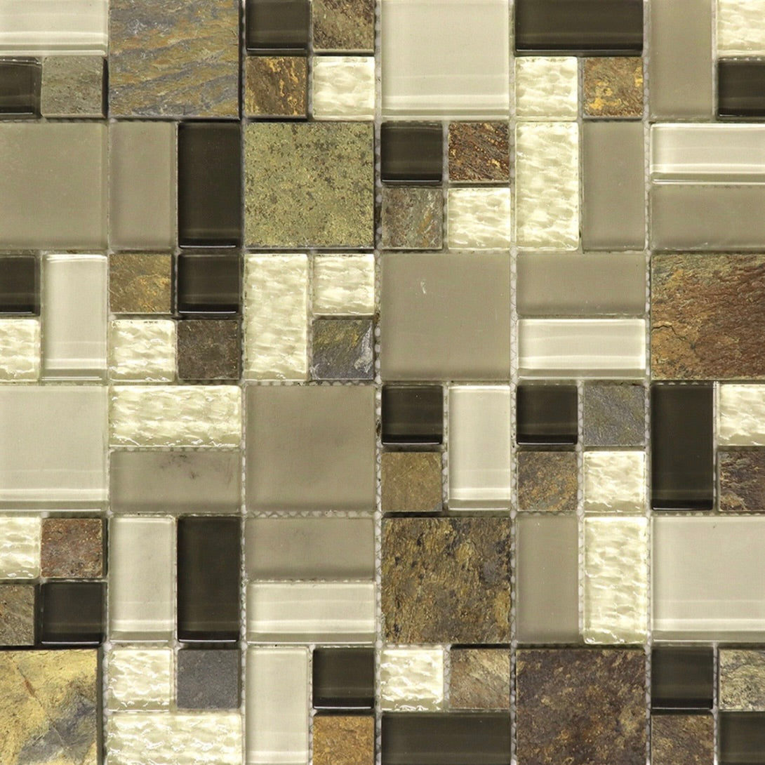 Matte Carrara with Glass Inserts Mosaic