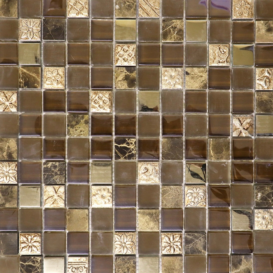 Chocolate Brown with Gold Mosaic