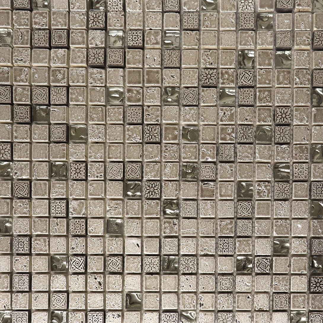 Metallic Brown with Glass Inserts Mosaic