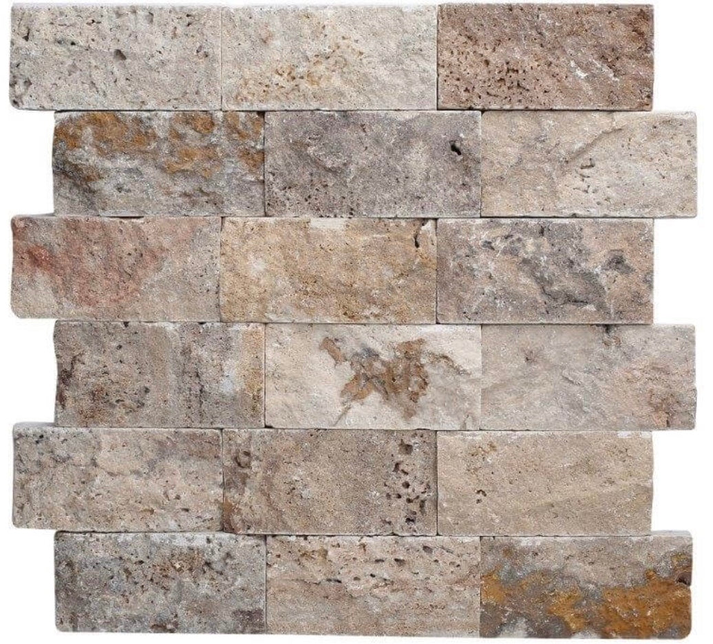 Scabos Travertine Split Face 2×4