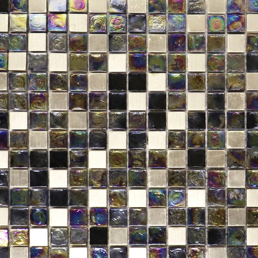 Iridescent with Stainless Steel Mosaic