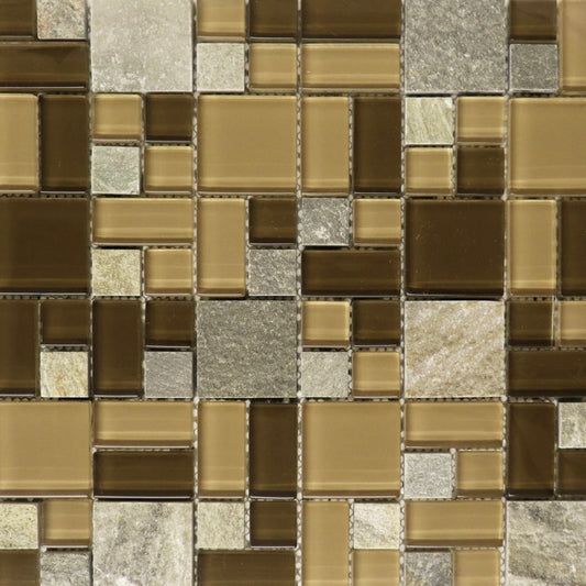 Two Shades of Brown Glass Mosaic