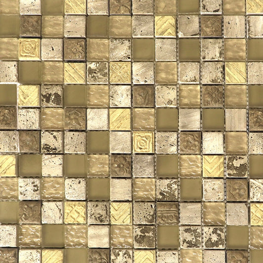 Marble with Smoked & Regular Glass Mosaic