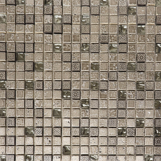 Metallic Brown with Glass Inserts Mosaic