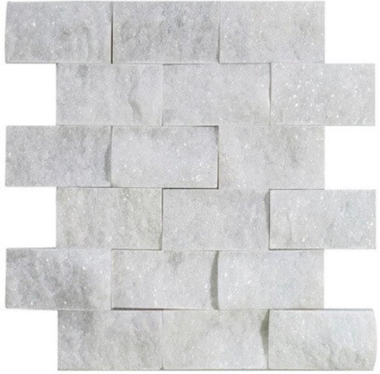 Carrara Marble Split Face 2×4