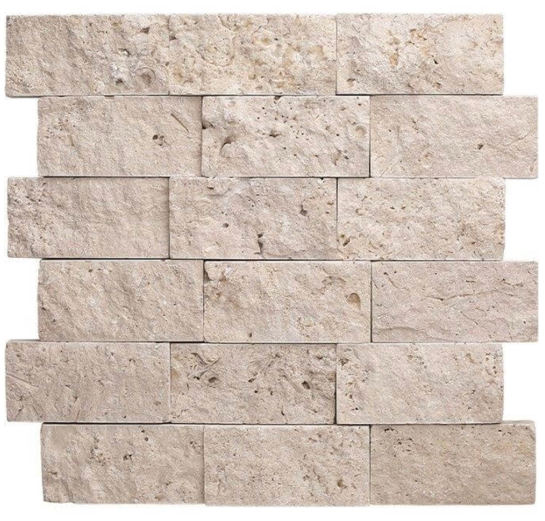 Ivory Travertine Split Face 2×4