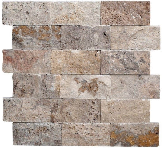 Scabos Travertine Split Face 2×4